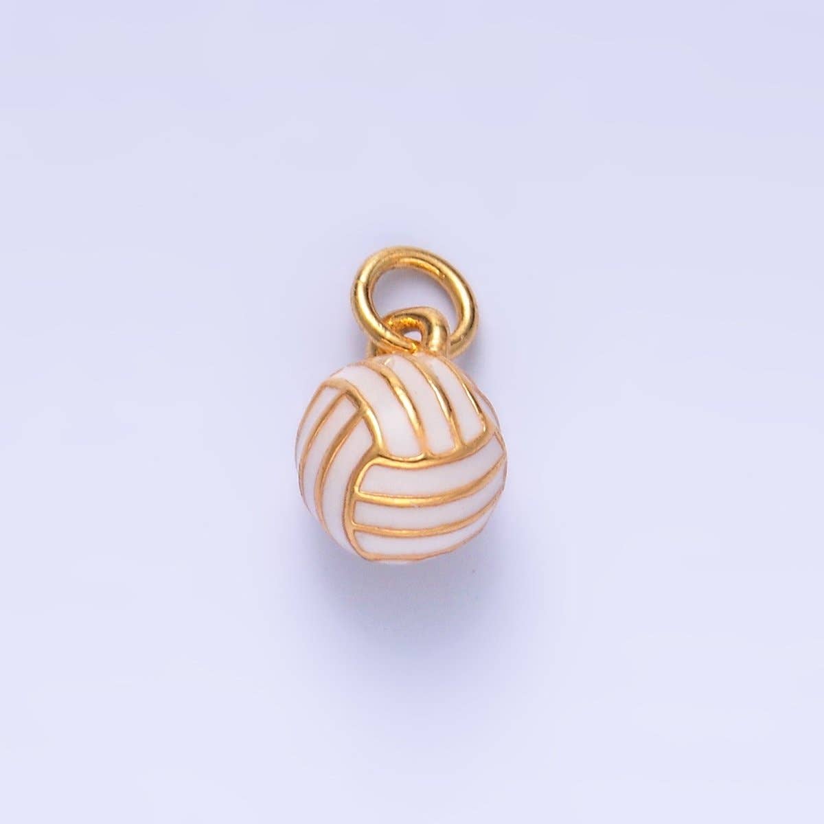 Aim Eternal - Wholesale Individual Charm/Pendant - 24K Gold Filled Volley Ball Enamel Multidimensional 3D Charm | W434