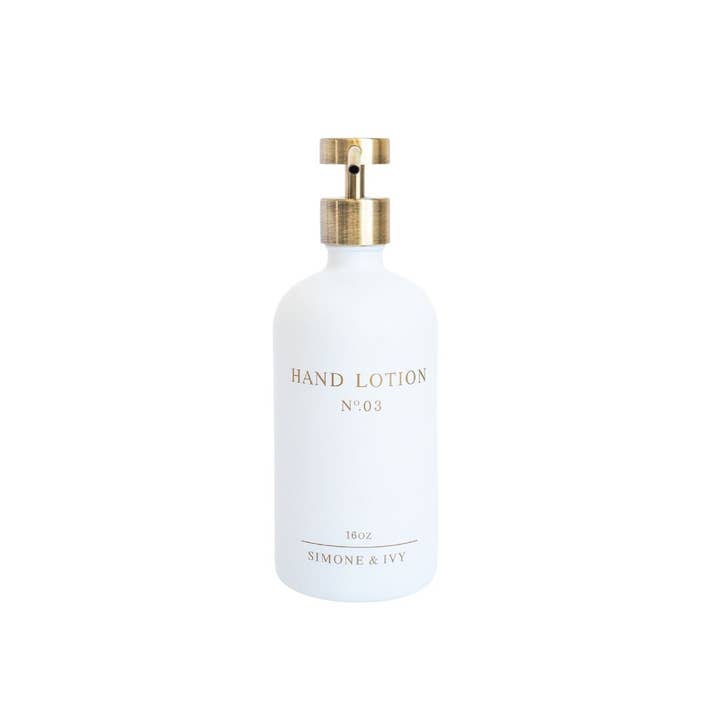 Distributeur de lotion pour les mains - blanc pour la vente par Simone & Ivy