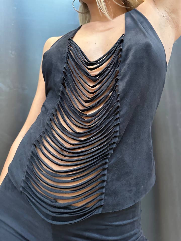 Moss halter top for wholesale by BITE Studio