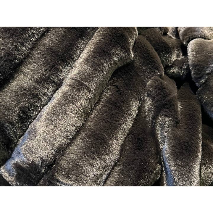 One Preevay Luxury Home Furniture & Decor - Vendita all'ingrosso Set di lenzuola - Ispirato maestosamente | Nero elegante | Biancheria da letto a costine in finto coniglio e velluto | Twin & Queen5