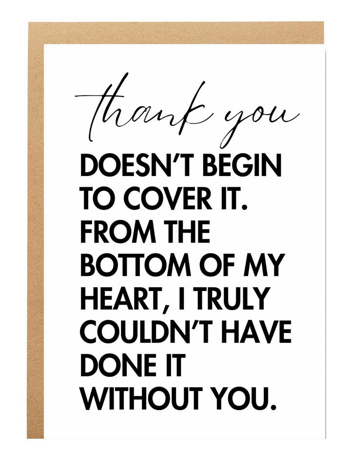 Thank You Appreciation, Thankful, Giving Thanks For You Card for wholesale by Nuvhé Speaks