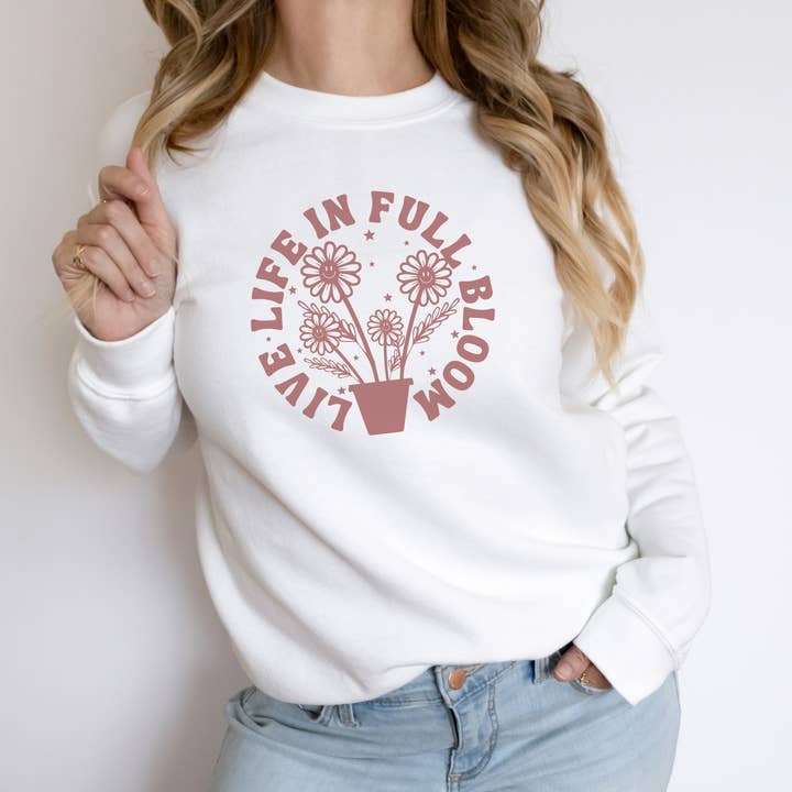 Sweat-shirt Live in Full Positive Quote pour femme pour la vente par The Intentional Shop