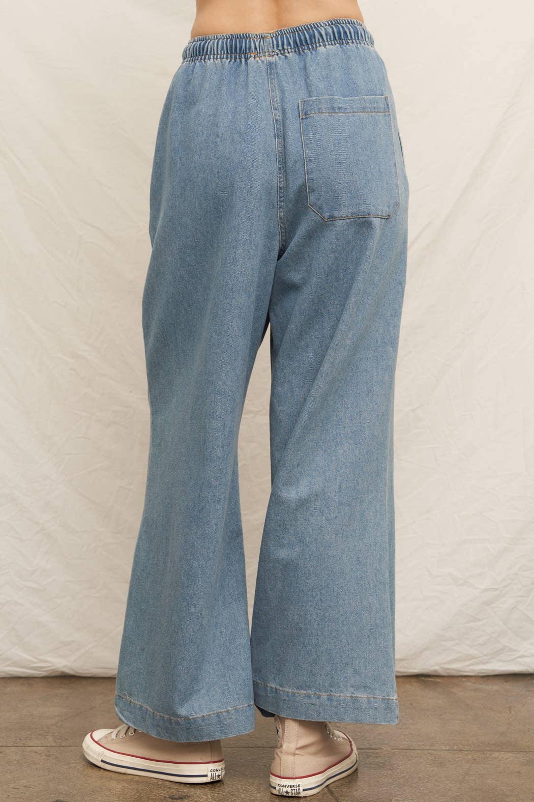 Wide Leg Denim Pants with Elastic Waistband for wholesale on Faire6