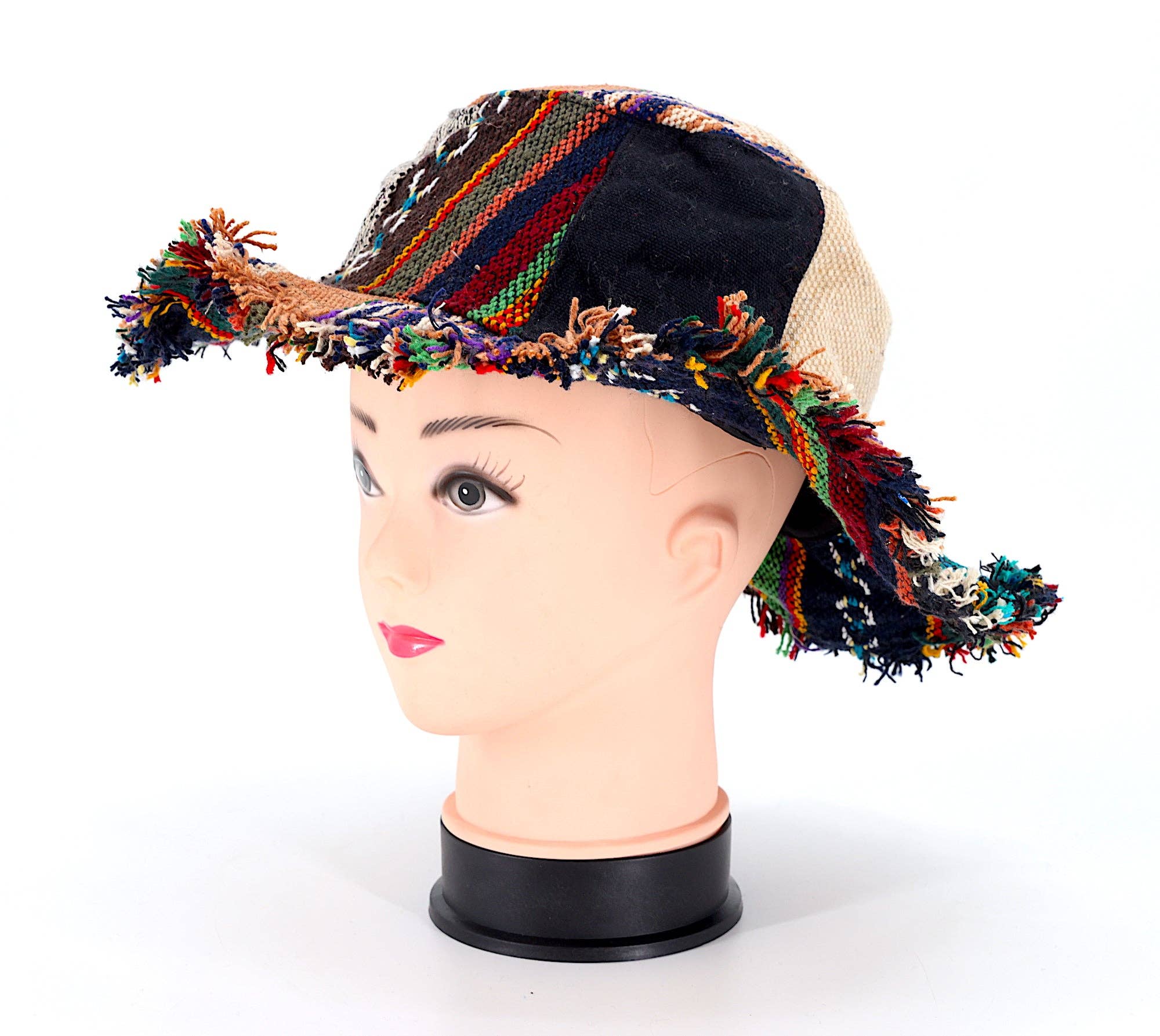 Himalaya Handmade – Chapéu de pescador - Mulher por atacado – Chapéu boêmio artesanal de retalhos hippie de cânhamo10