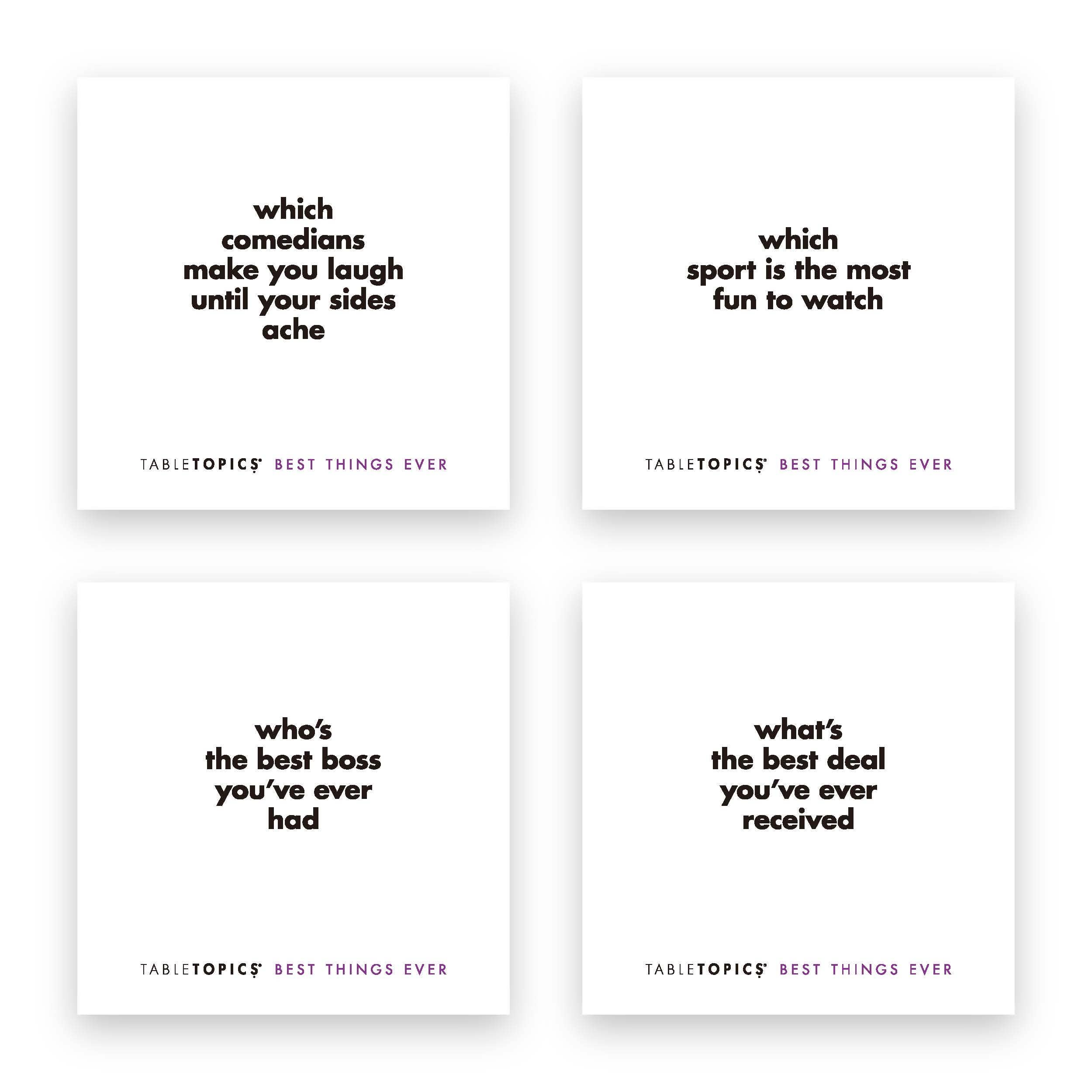 TableTopics - Wholesale Card Game - TABLETOPICS BEST THINGS EVER - Conversation Starter Game3