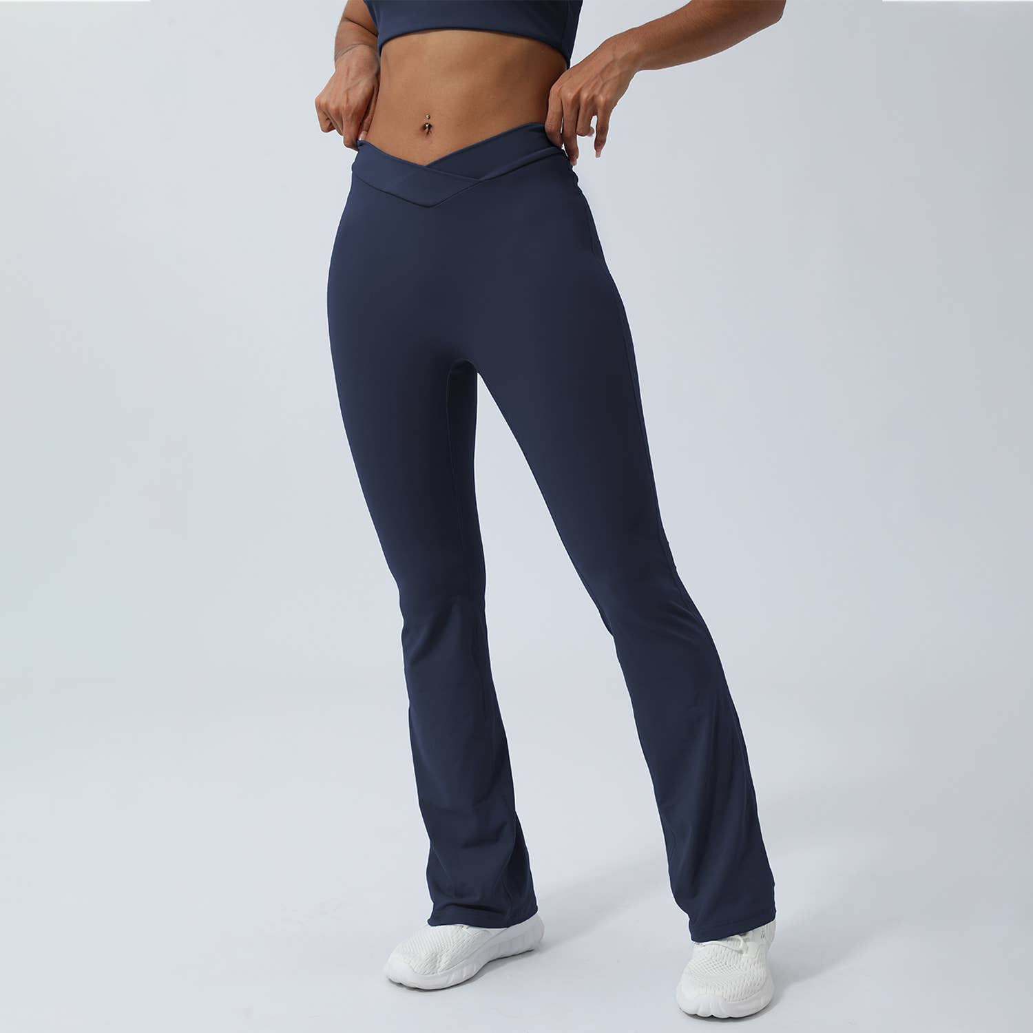 Sodalemon - Vente Pantalon de sport – femme - Legging de yoga pour femme à taille croisée et jambes évasées8