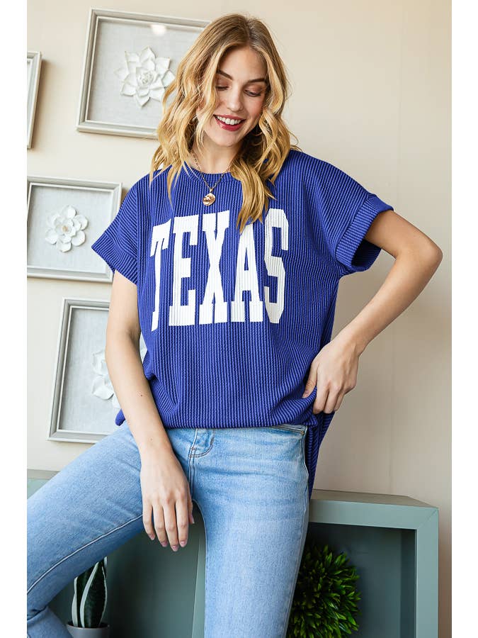 HEIMISH - Wholesale Tunic - Women's - ET7523-12 SOLID RIBBED LETTERING TOP12