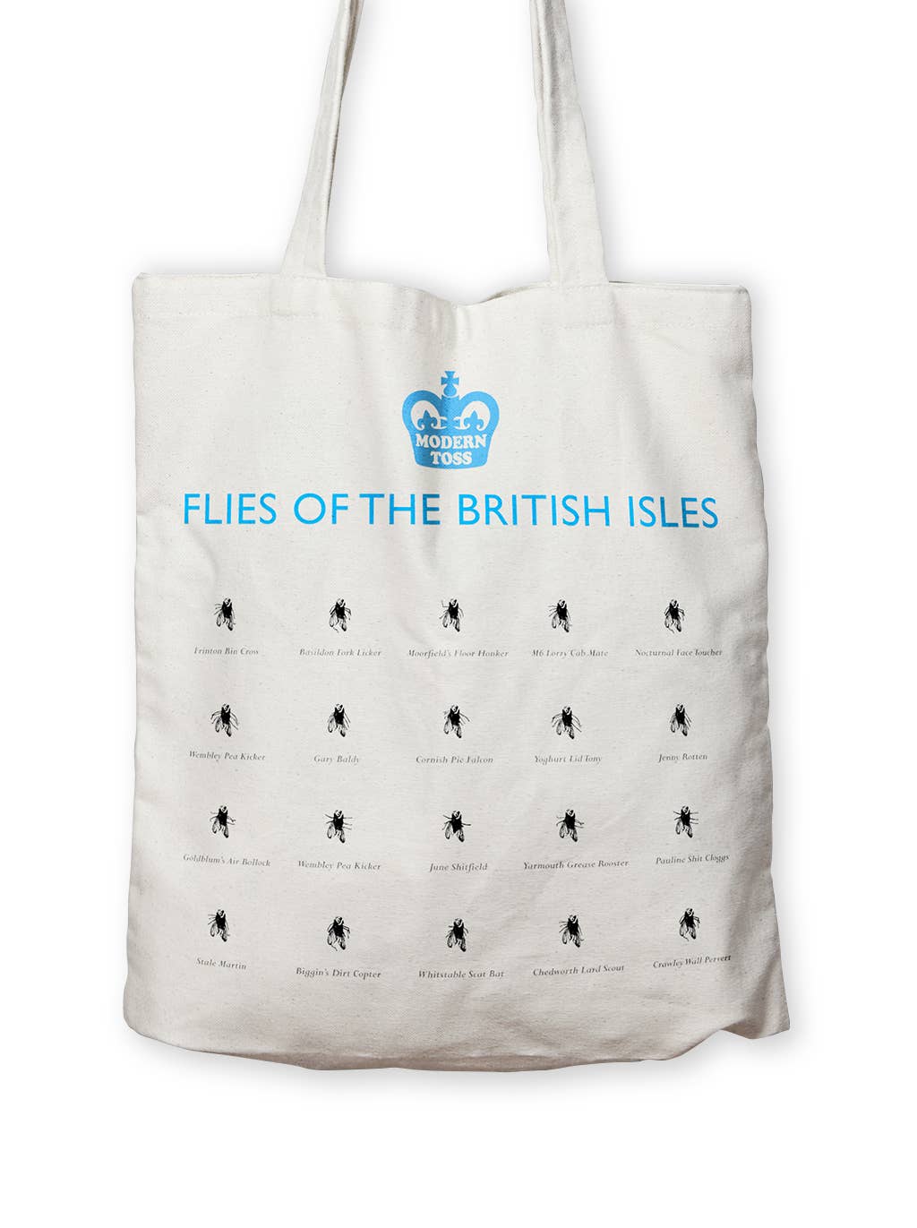 Brainbox Candy - Wholesale Tote Bag - Unisex - Funny Tote Bag - Flies Of The British Isles By Modern Toss