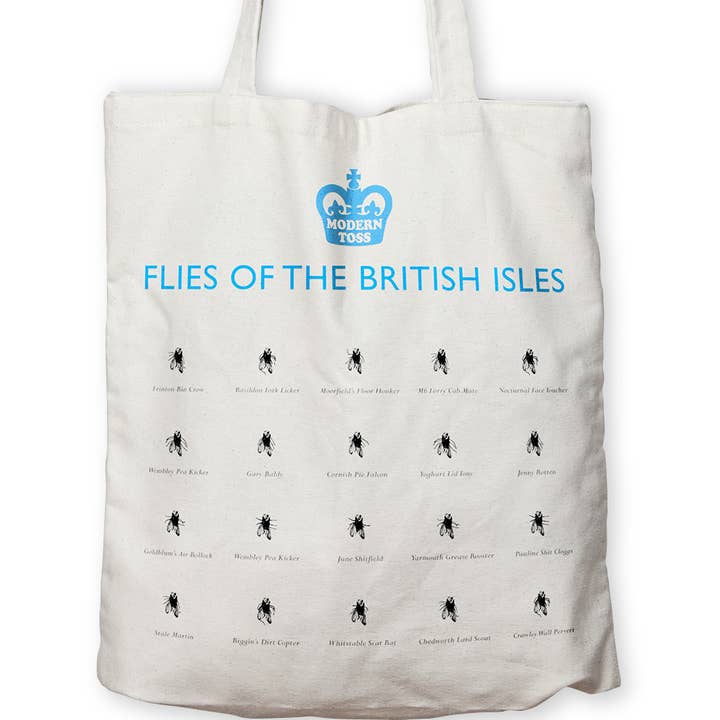 Brainbox Candy - Wholesale Tote Bag - Unisex - Funny Tote Bag - Flies Of The British Isles By Modern Toss0