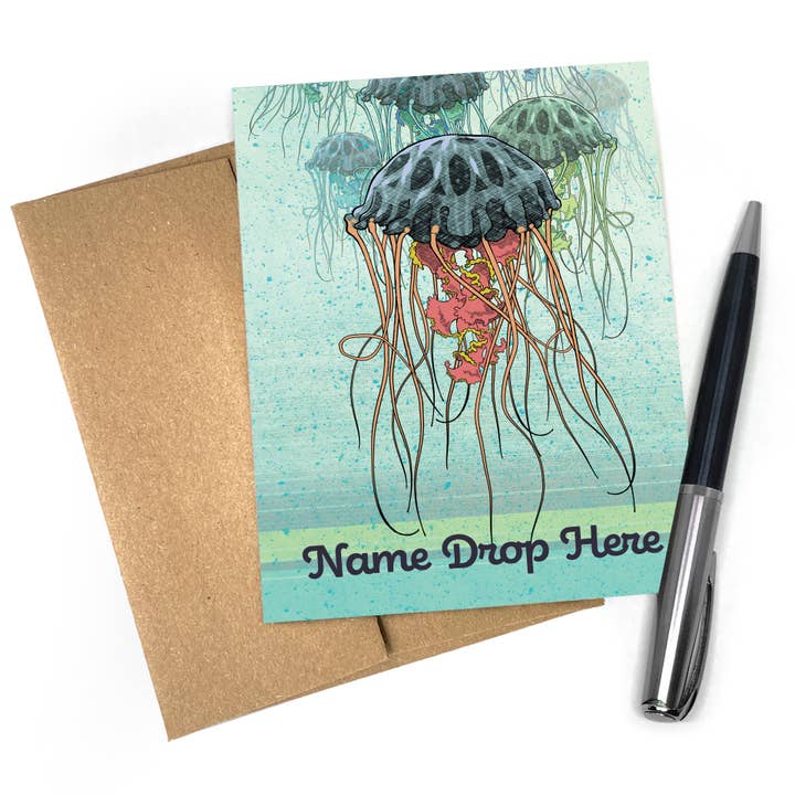 Stationair | Aangepaste Wenskaarten met Kwaljefishontwerp voor wholesale door Two Little Fruits