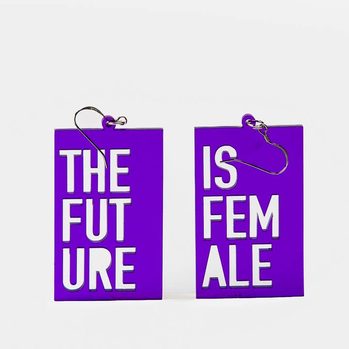 “The future is female” message earrings for wholesale by DO YOU EAR ME
