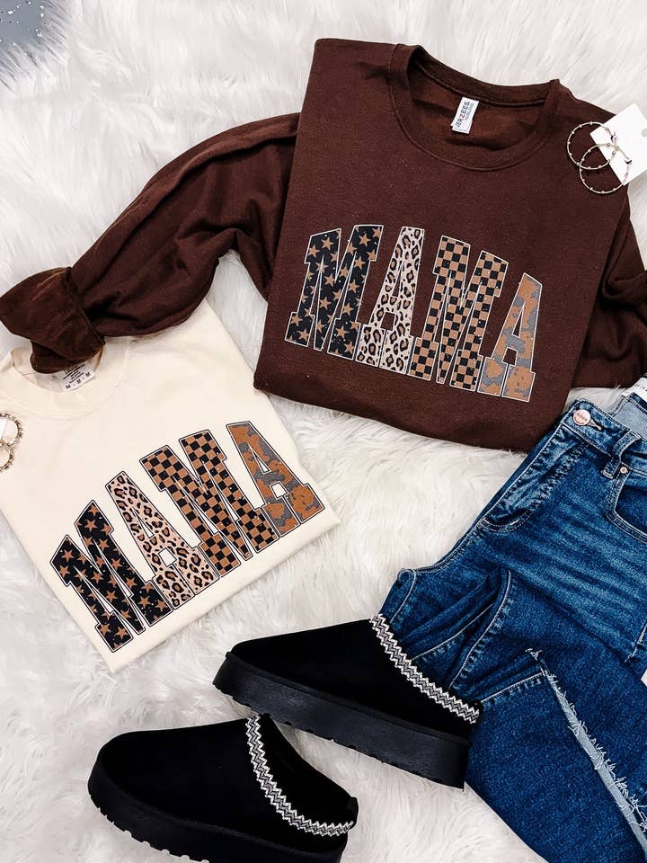 Leopard Checker MAMA Graphic - Multiple Styles for wholesale by Emerlie Love