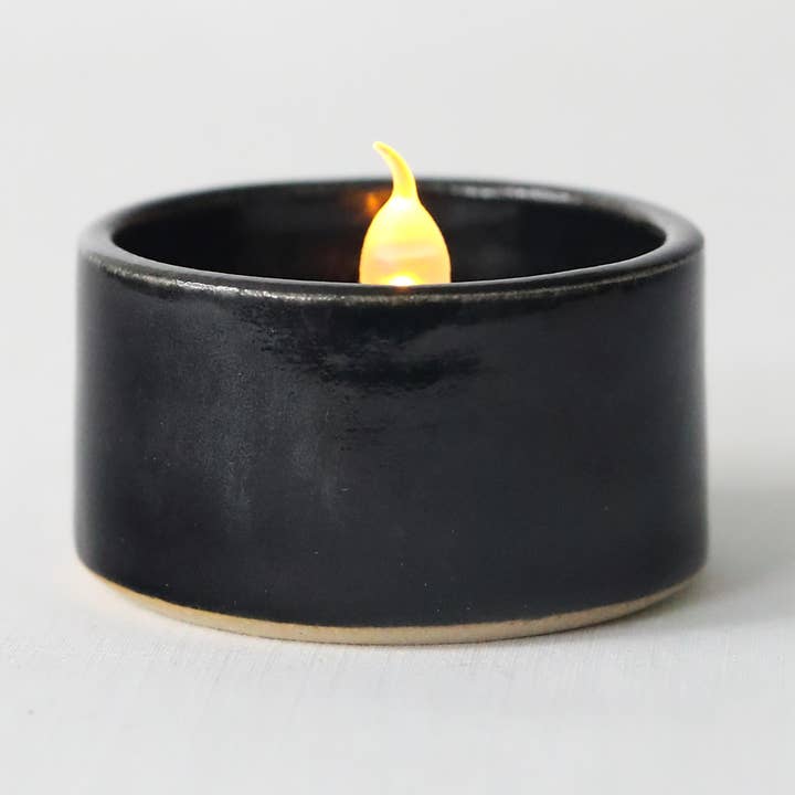 Jet Black Classic Tea Light Holders for wholesale by Katie L Thompson Designs