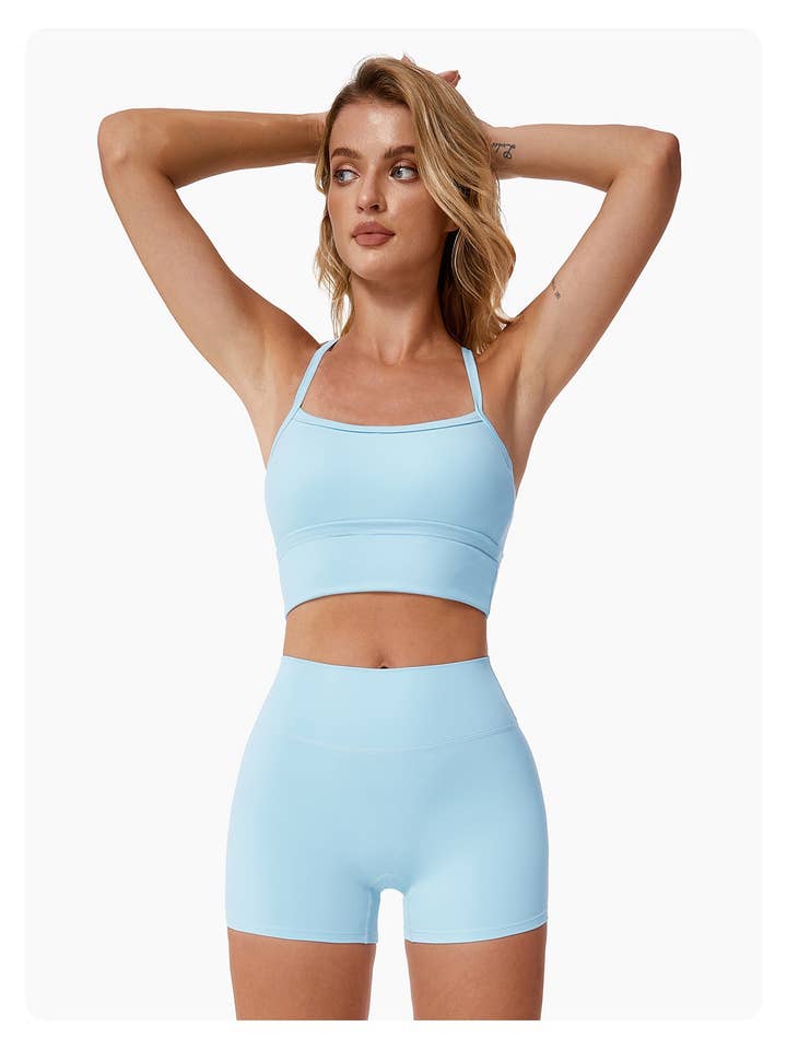 Mantra Active - Wholesale Activewear Set - Women's - Vesper Halter Neck Sports Bra & Shorts Activewear Set8