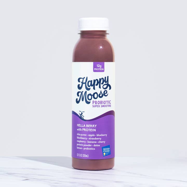 Hella Berry, Smoothie Probiotique avec Protéines pour la vente par Happy Moose Juice