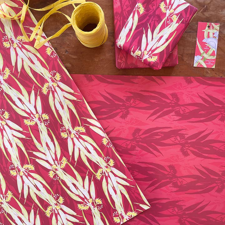 Australian Floral Gift Wrap Duo - Eucalyptus for wholesale by Fabriculture