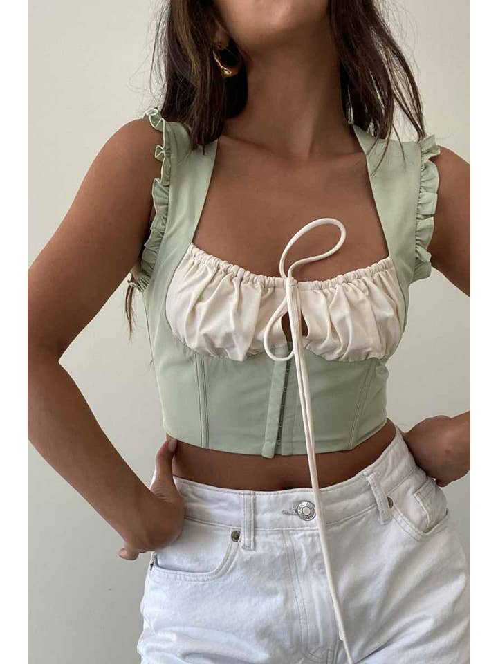 CONTRAST BUST CUP CORSET TOP for wholesale by Et Clet