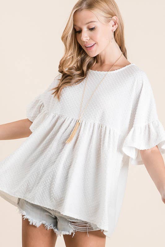 lovely melody – wholesale Tunic – Women’s – LMT1519-Belle's Swiss Polka Dot Baby Doll Tunic24