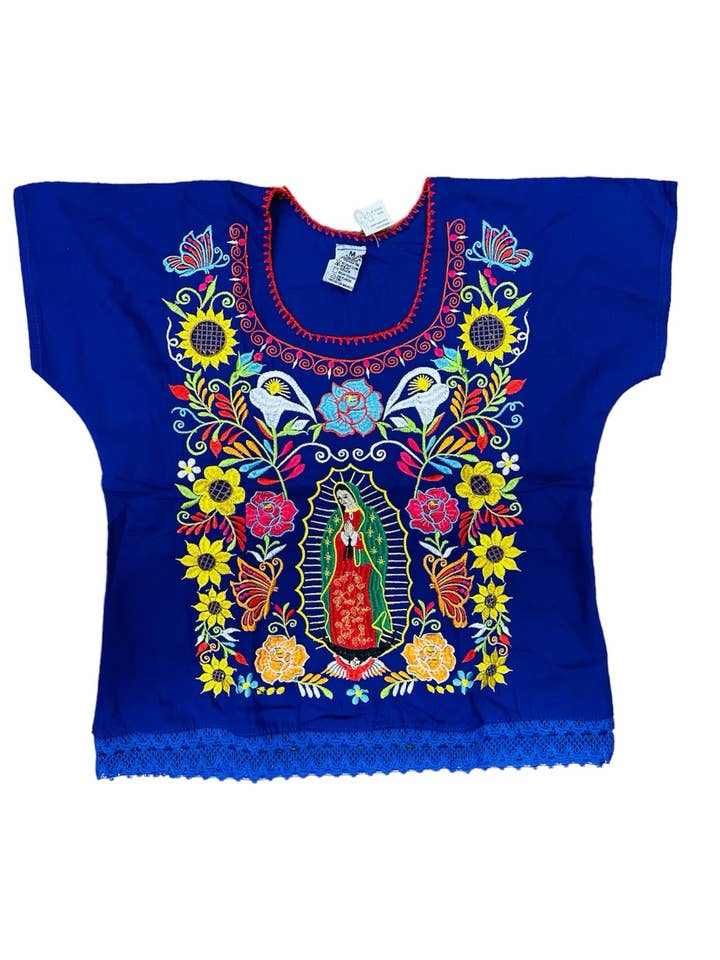 Guadalupe with Sunflowers Top for wholesale by Cielito Lindo