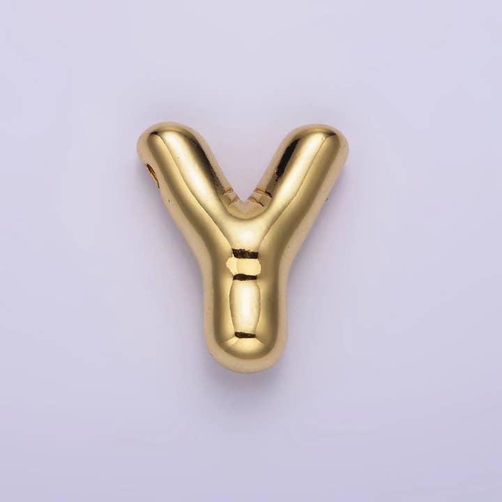 Aim Eternal - Wholesale Individual charm/pendant - 14K Gold Filled 20mm Chubby Balloon Initial Letter Pendant | A1067-A107925