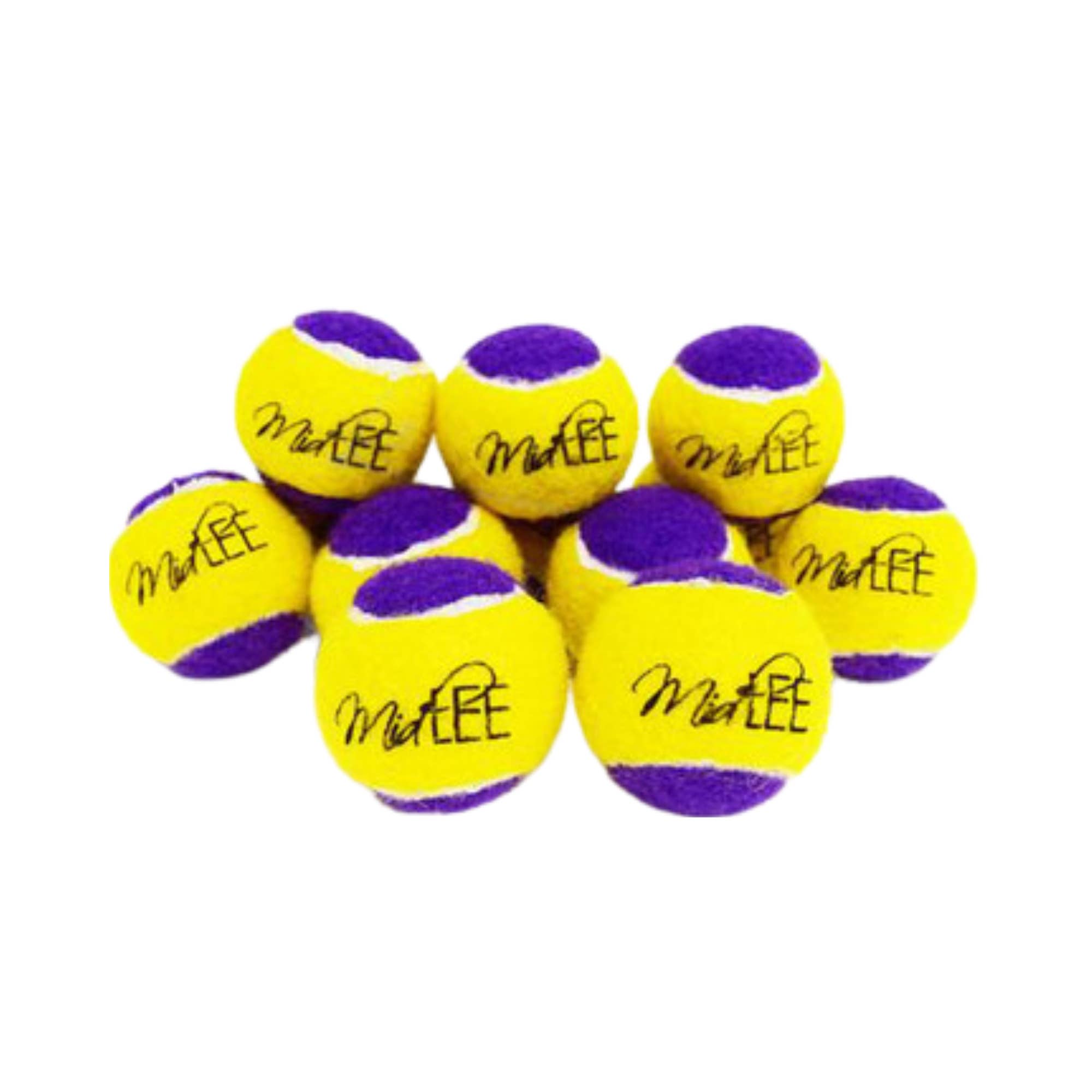 Midlee Designs - Wholesale Pet Squeaky Toy - Dog - Midlee Squeaky Mini Tennis Ball for Dogs - Yellow/Purple