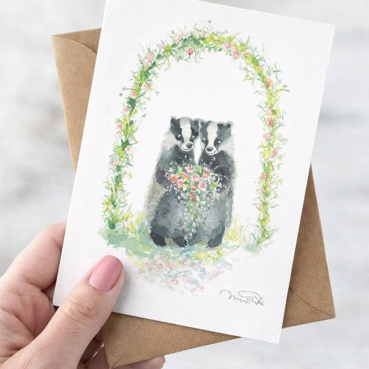 Badger bröllop gratulationskort för wholesale av Animo Alphabets