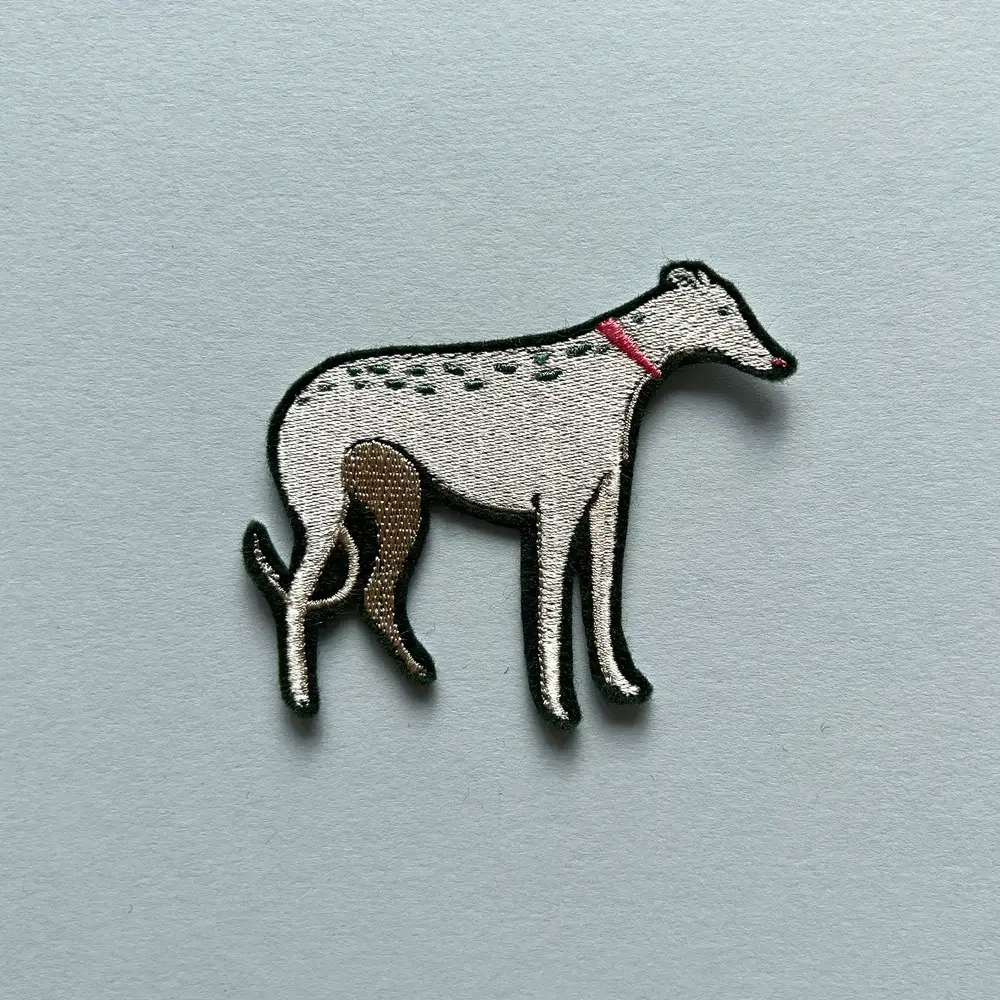 Bryony Moss Illustration - Wholesale Patch - Silver Hound, Embroidered Patch 3