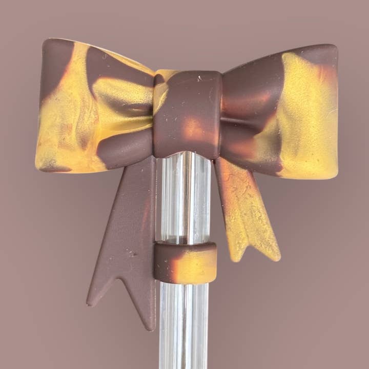 Chocolat & Or | Nœud | Embout de Paille 10mm pour la vente par Sip n' Style Shop Co.