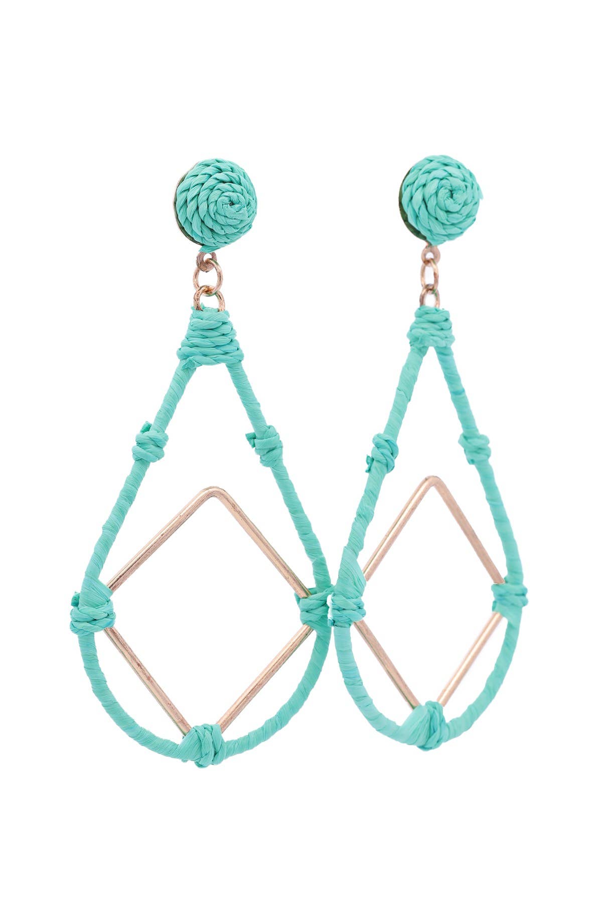 Urbanista Outlet - Vente Boucles d'oreilles pendantes - Boucles d'oreilles Raffia Open Leardrop avec Dia Drop14