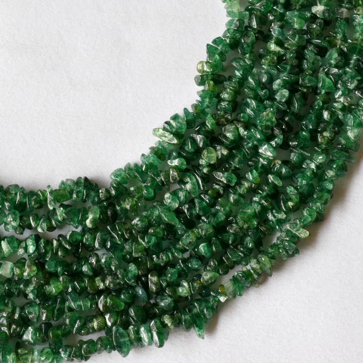 Raw Green Jade Uncut Beads, Loose Gemstone Chip Beads for wholesale by AK Healing Crystals