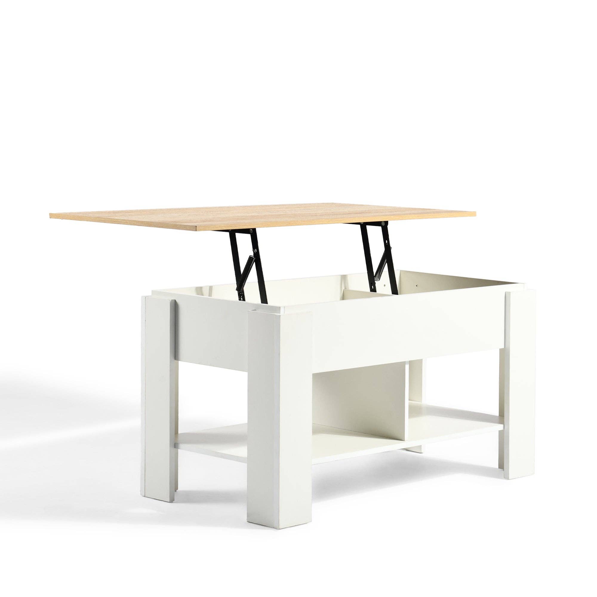 Urban Meuble - Wholesale Side Table - Lift-top coffee table with wood effect and white 96*50 ELOT WHITE OAK 9619