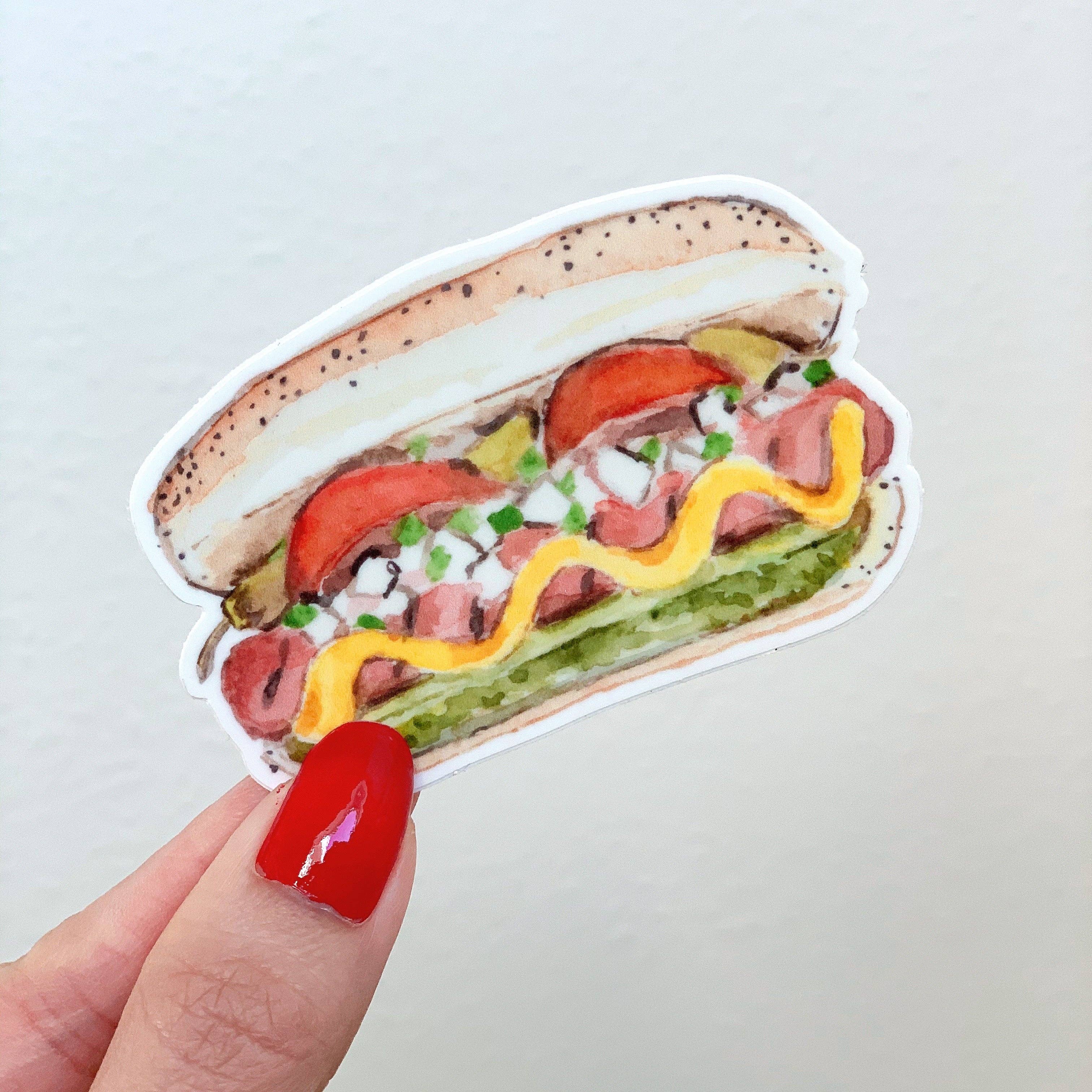 kathyphantastic – Adesivo por atacado – Adesivo de cachorro-quente Chicago1