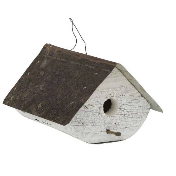Flying Heart Threads - Wholesale Bird House - Reclaimed Wood and Metal Wren House Flat Bottom (SM11B)