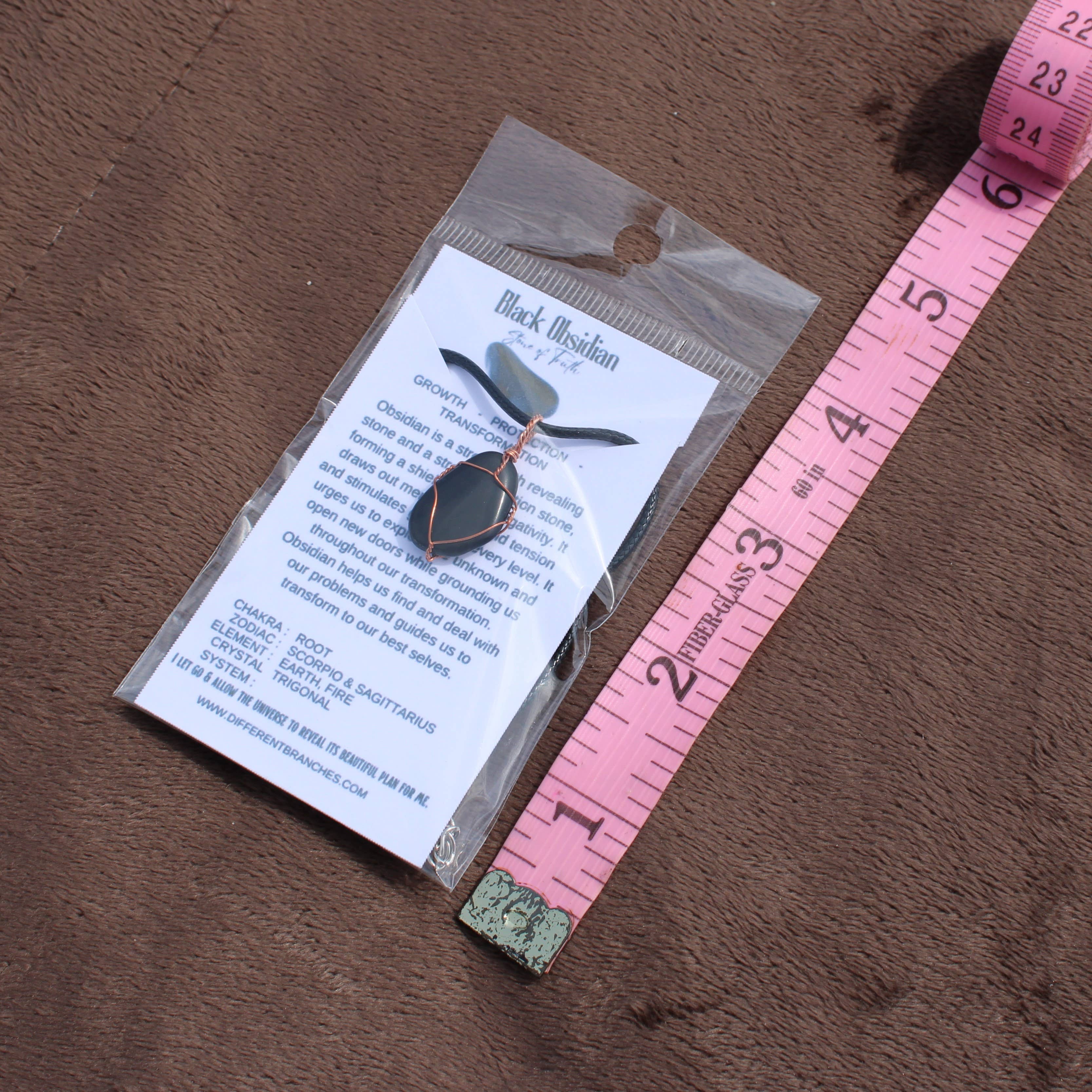 Different Branches - Wholesale Pendant/Charm Necklace - Obsidian Gemstone Necklace with Crystal Meaning Card2