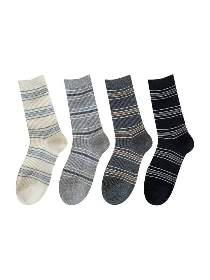 Rufia - Calzini a righe quotidiani Neat Line Crew per la vendita all'ingrosso da parte di Funkyrel® Atzbranding Limited