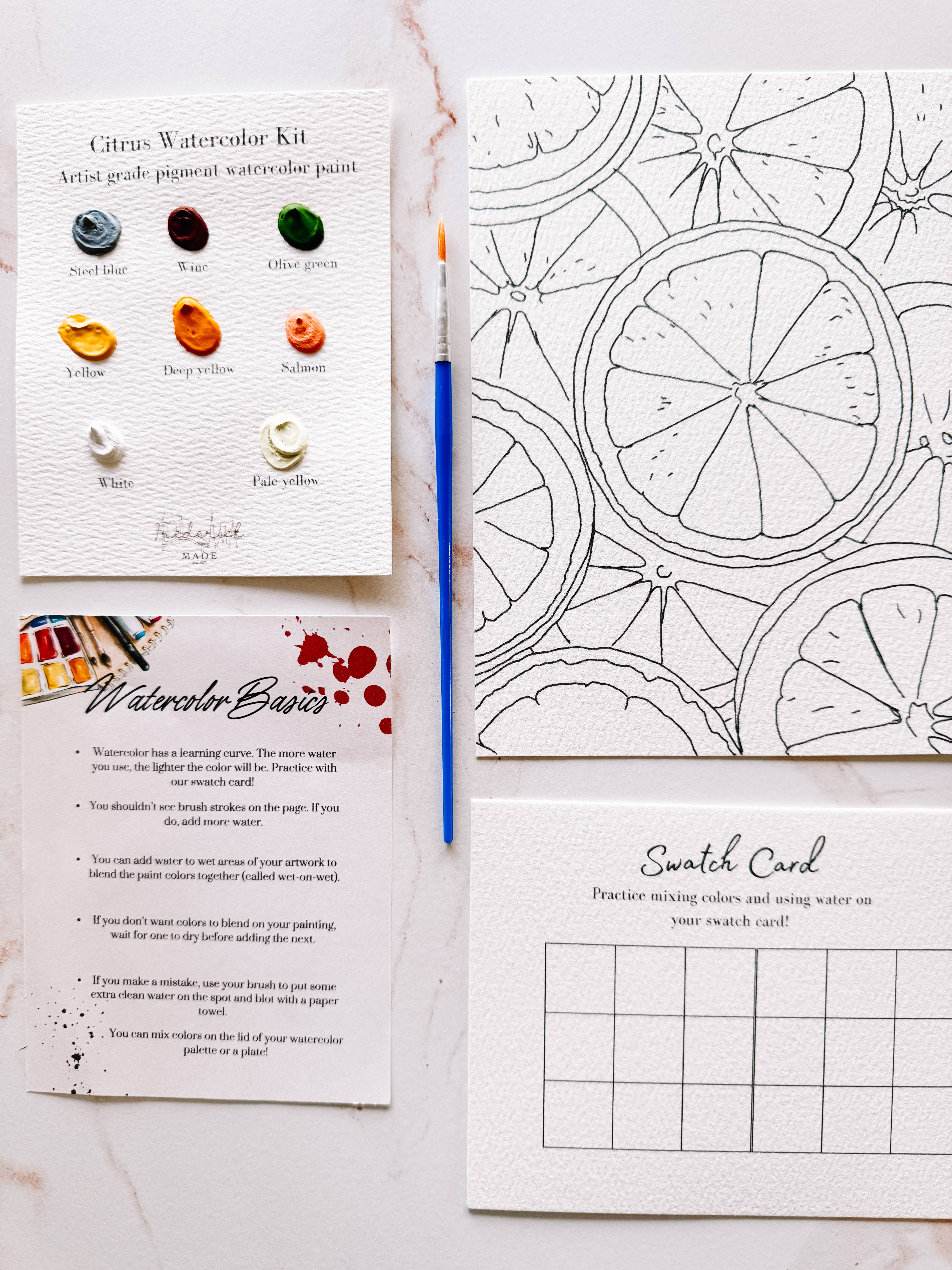 Frederick Made - Wholesale DIY Craft Kit - Citrus MINI Watercolor Kit2