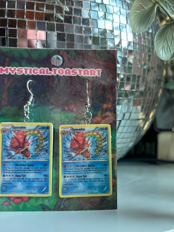 Handmade Pokémon Card Earrings – Gamer Nerdy Jewelry for wholesale by MysticalToastArt