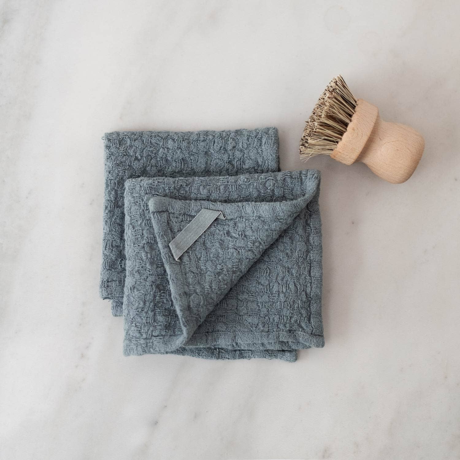 Linen Tales (We cover U.S. import duties) - Wholesale Dishcloth - Blue Fog Linen Dishcloth Set of 22