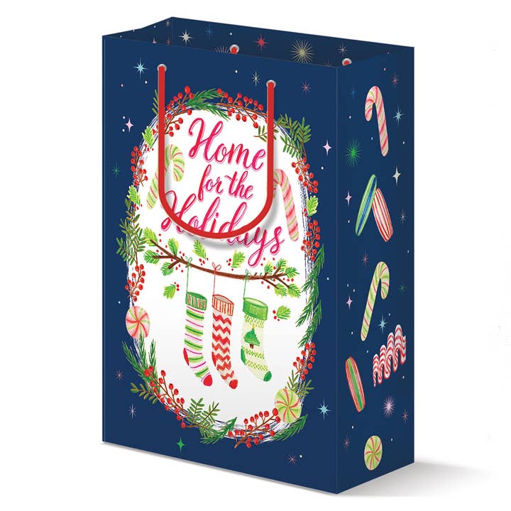 Home for the Holidays Christmas-Reusable Gift Bag for wholesale by Keller Design Co.