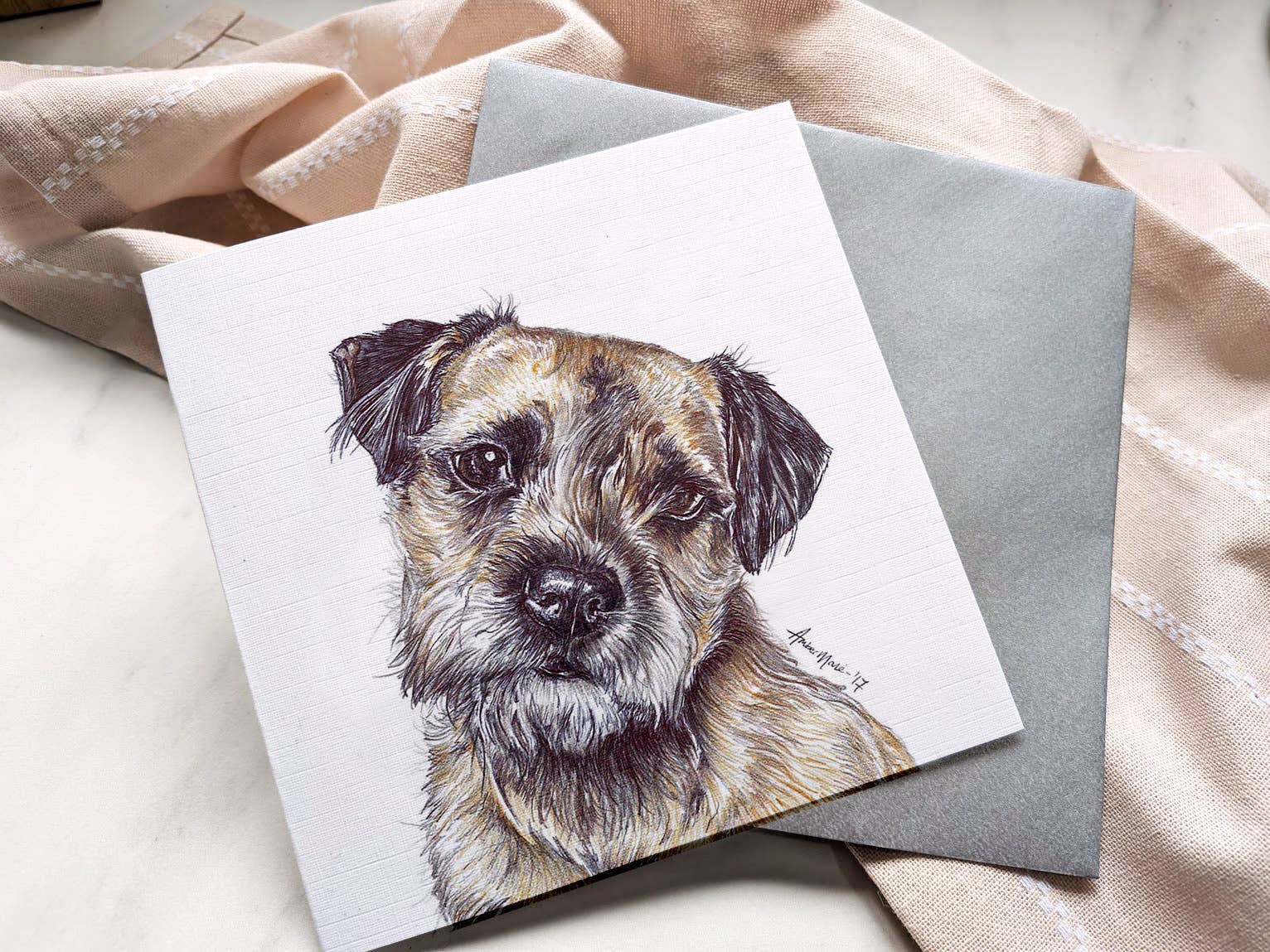 Amber Marie Studio - Wholesale Everyday Greeting Card - Border Terrier Most Pupular Greetings Card3