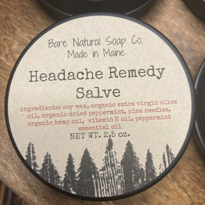 Bare Natural Soap Co - Wholesale Healing Salve/Balm/Cream - Headache Remedy Salve | Herbal Salve | Made in Maine