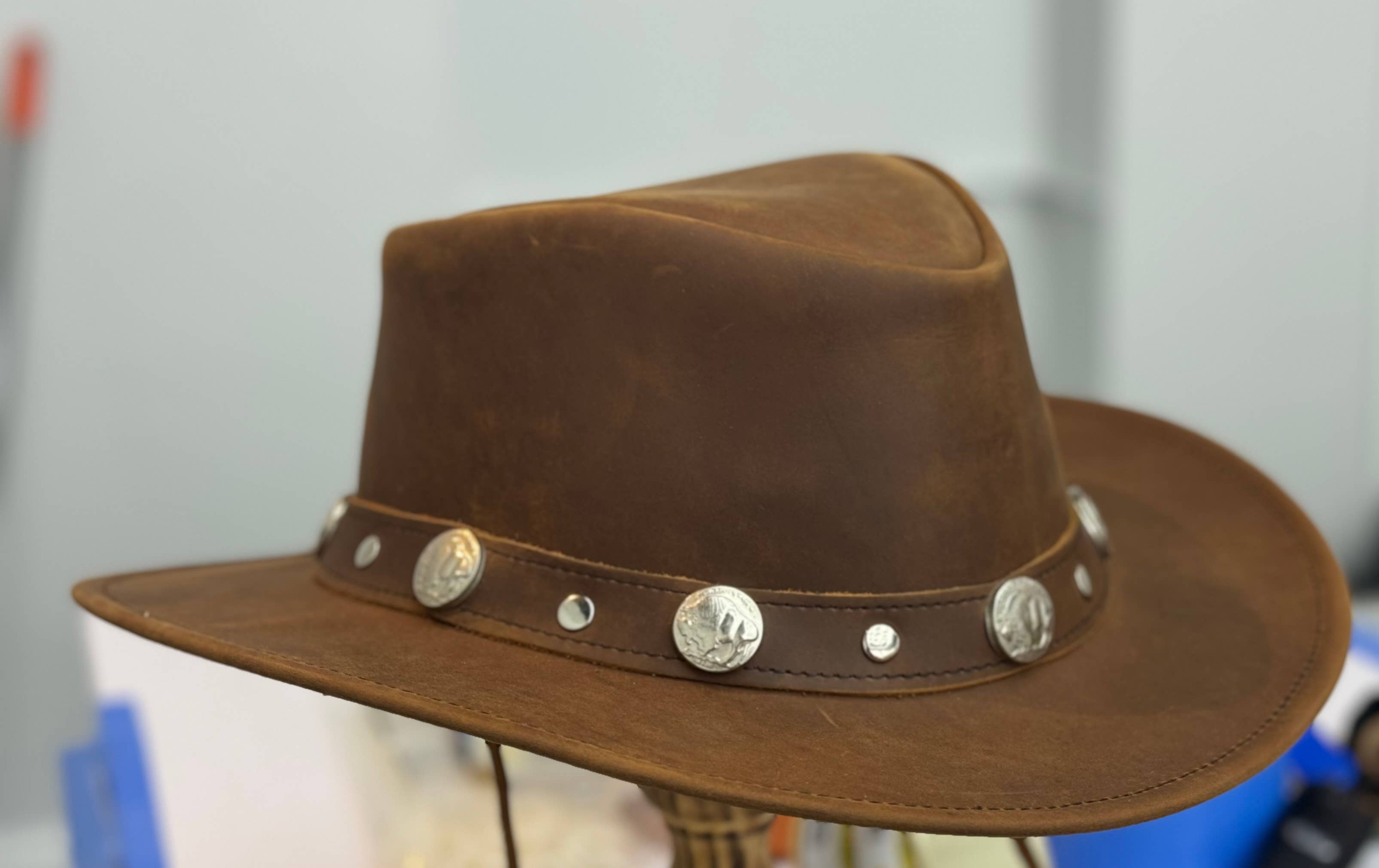 Lesa collection inc - Wholesale Hat Accessory - Men's - Buffalo Nickel Leather Cowboy Western Hat Tan Brown  Unisex6