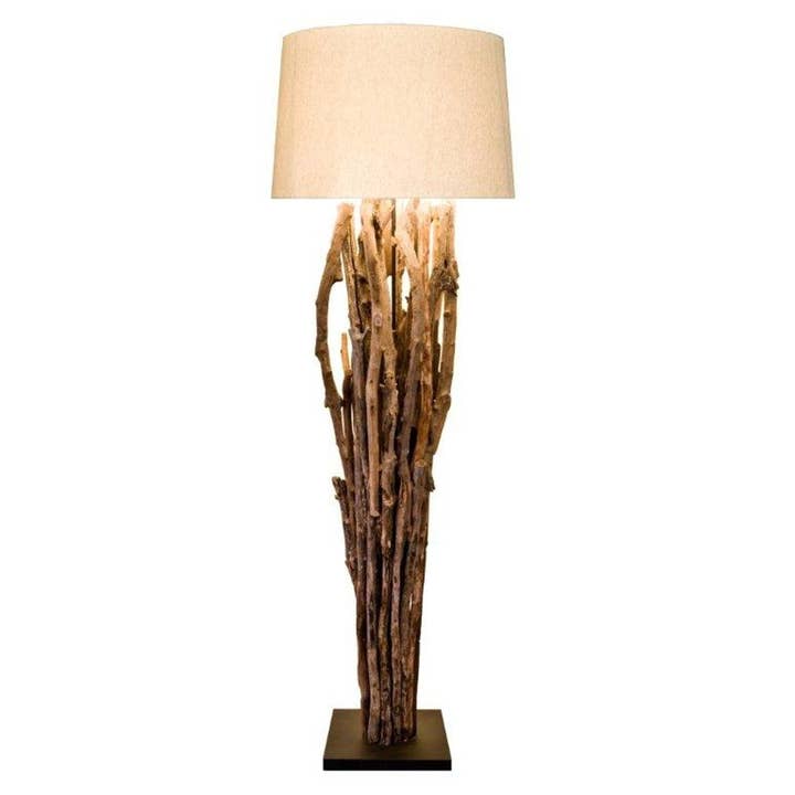 Natural Reclaimed Teak Sticks Floor Lamp FL607 for wholesale by Continental Home