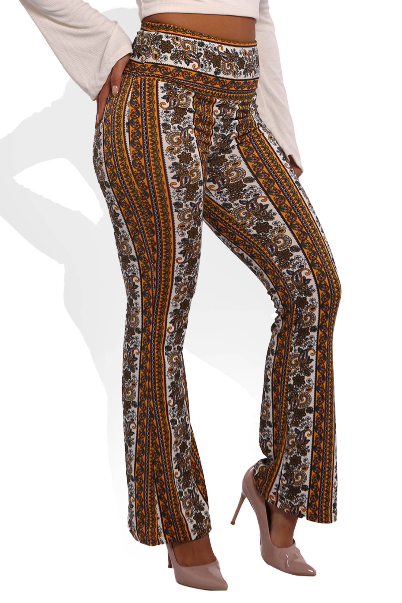 REDFINCH APPAREL INC - Wholesale Pants - Women's - Womens High Waist Soft Brushed Flare Pants0