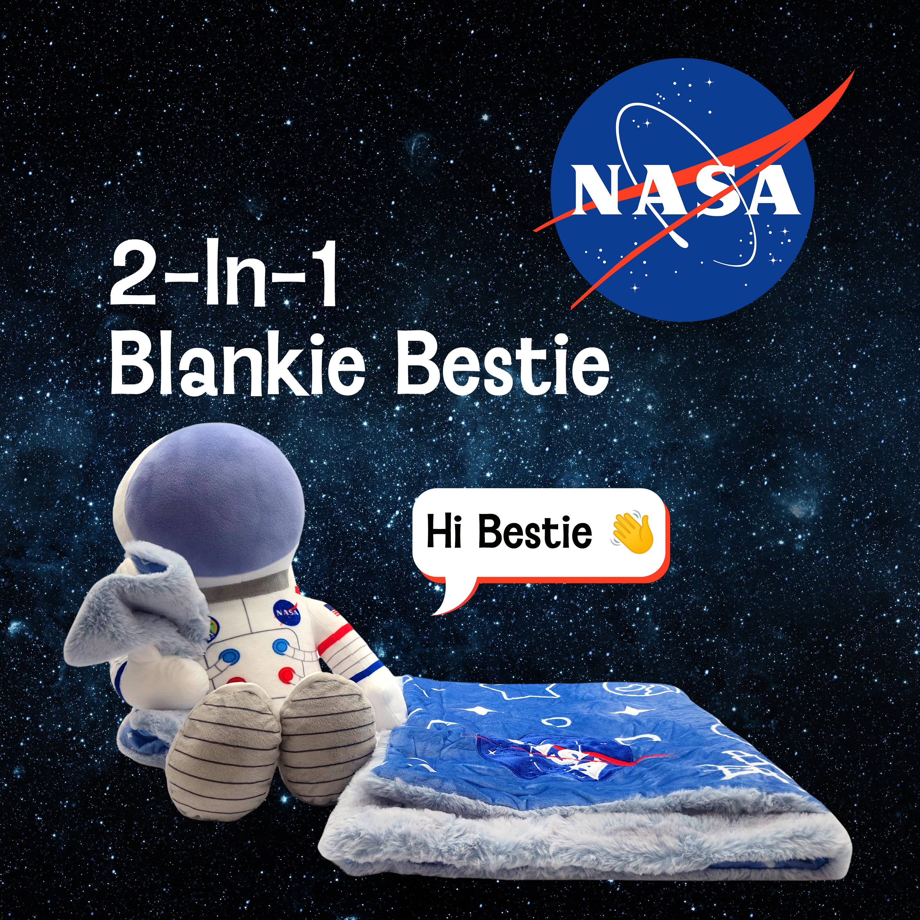 OrangeOnions - Wholesale Security/Cuddle Blanket - Baby - NASA Astronaut 2in1 Easter Blanket and Plush Blankie Bestie1