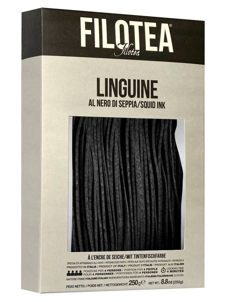 Filotea • Linguine With Squid Ink Artisan Egg Pasta 250g for wholesale by Filotea