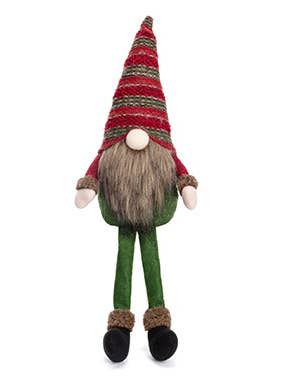 Burgundy & Green Plush Gnome Shelf Sitter Holiday SALE 52775 for wholesale by Napco
