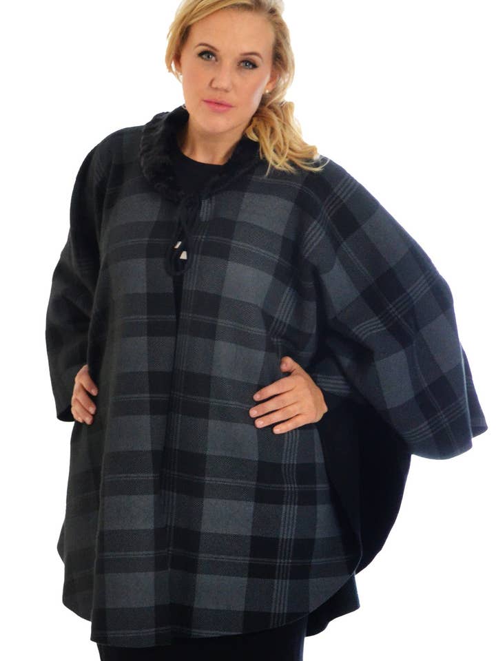 3093 Ternet Pelskrave Capejakke for engroshandel hos NOUVELLE