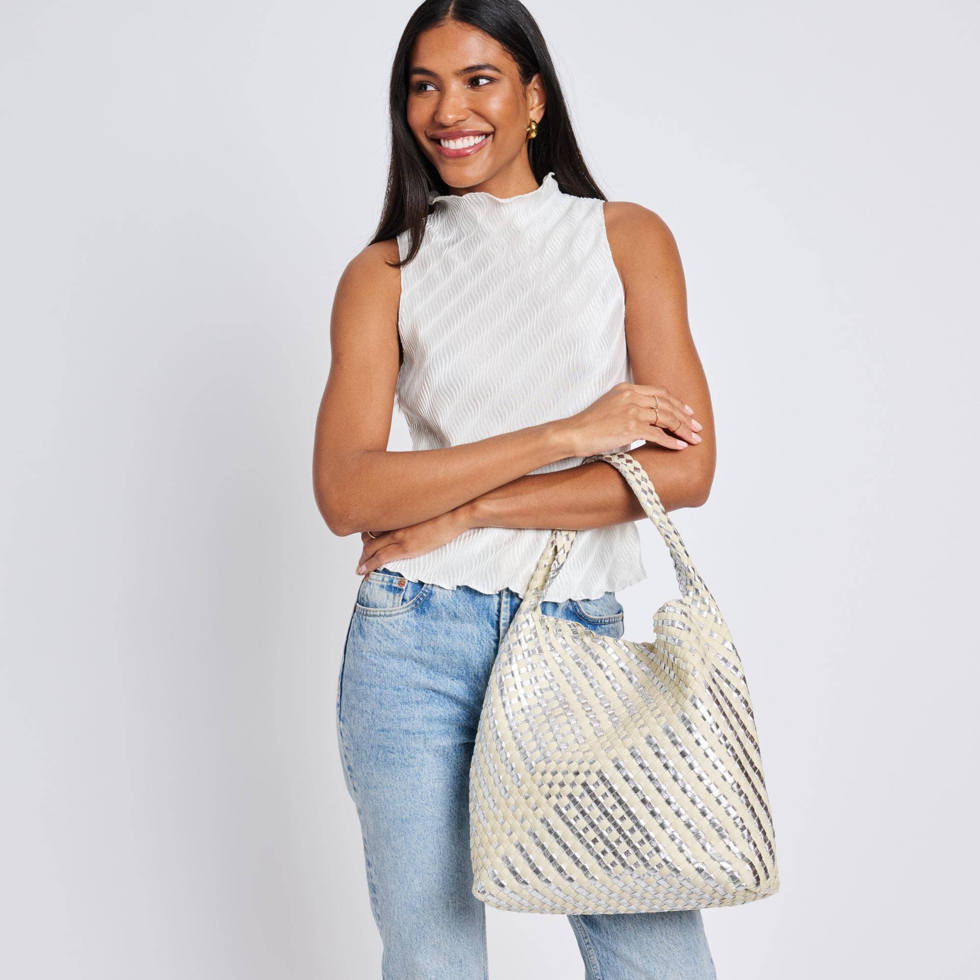 Moda Luxe – wholesale Shoulder bag – women's – Ellery Mixed Material Woven Hobo9