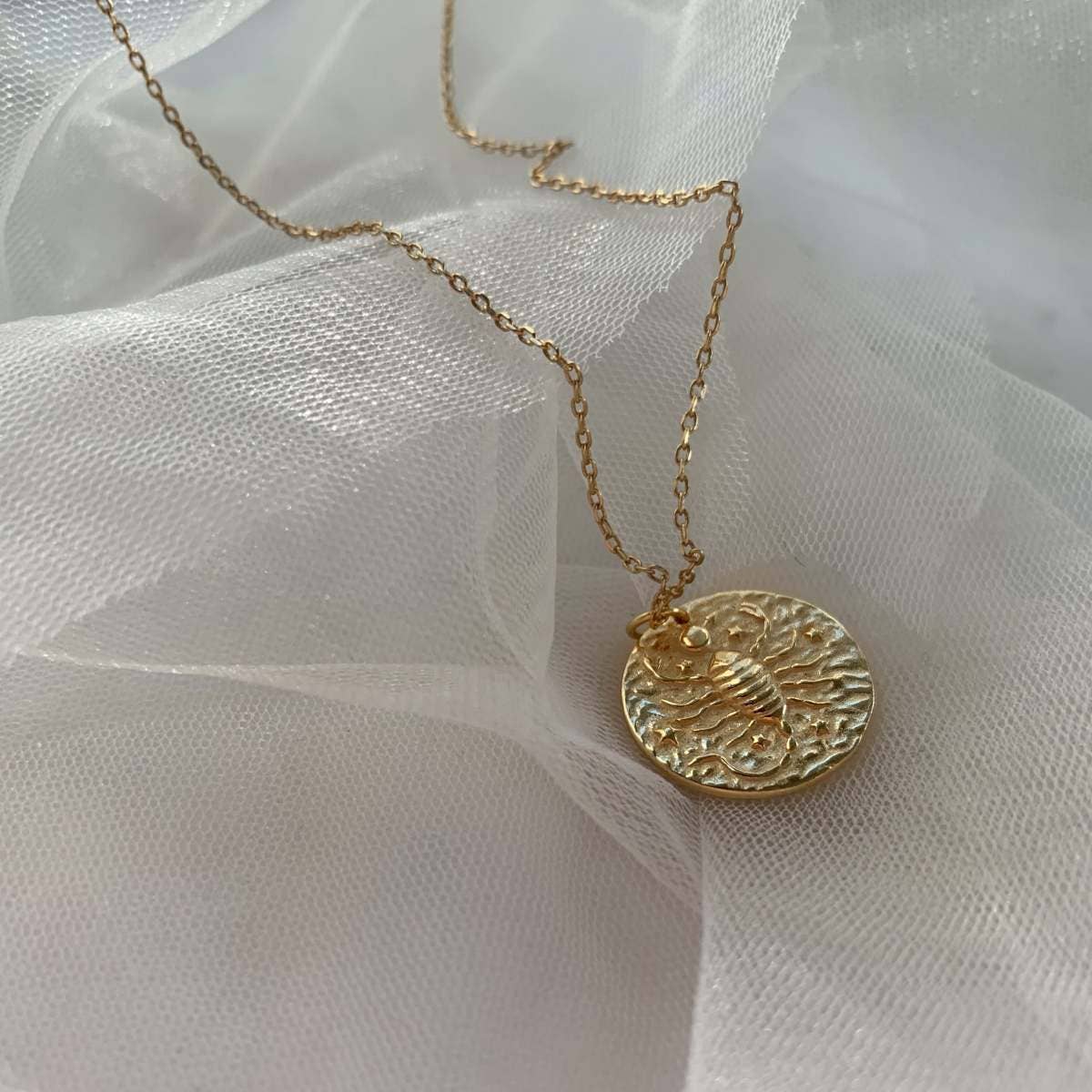 Love Local Jewelry - Vente Colliers à pendentif - Collier pendentif Scorpion en or 18 carats et argent 9251